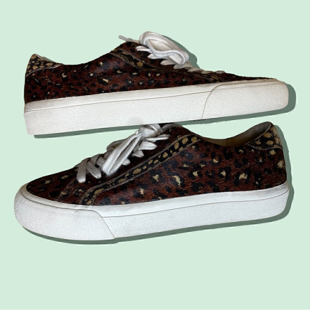 Madewell Low Top Sneakers in Painted Leopard Colorblock Calf Hair - Picture 7 of 14